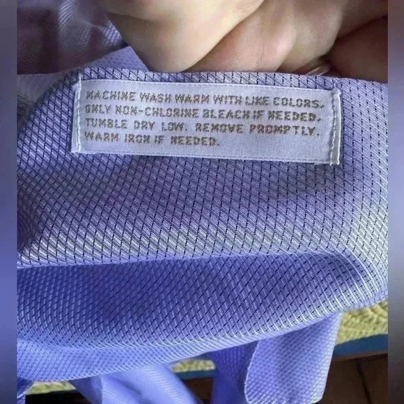 Nordstrom lavender dress shirt size 17 34/35 trim fit. EUC . - Picture 6 of 11